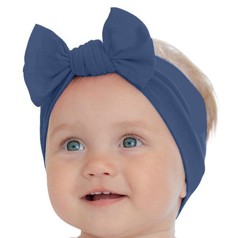 BABYGIZ baby girl headband navy blue 0-6 month worn for cute everyday outfits