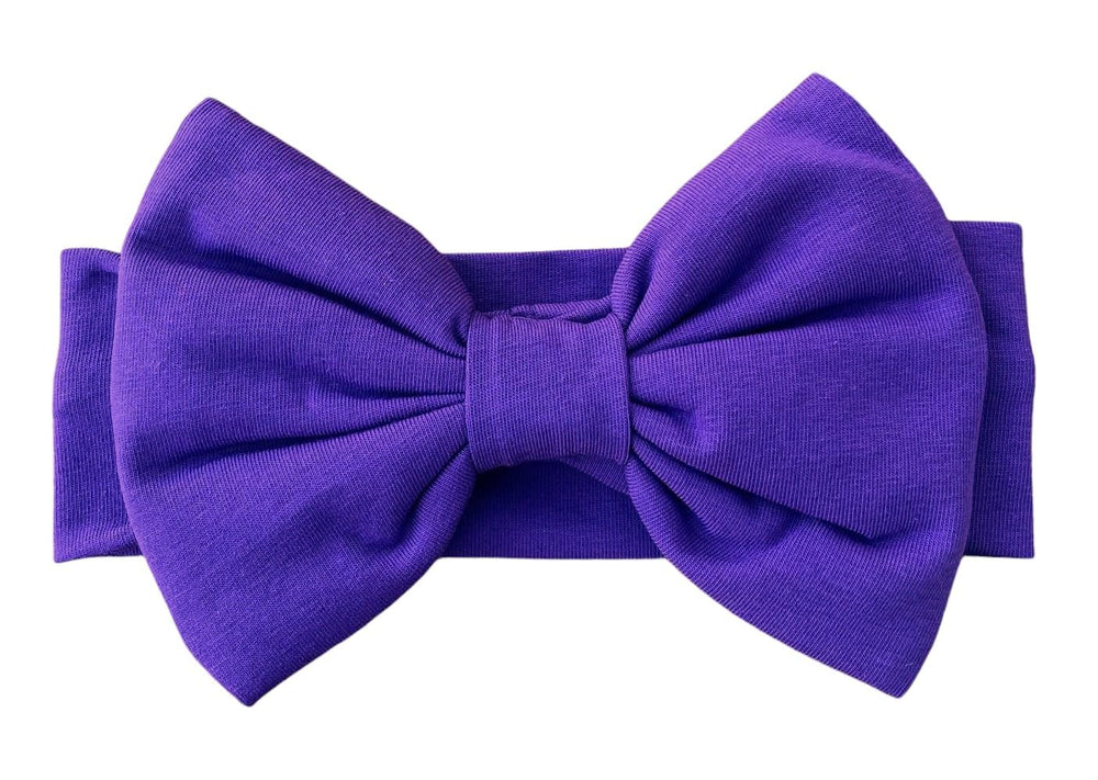 BABYGIZ headband with purple big bow, everyday wear and photo-ready.