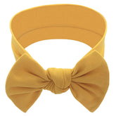 Babygiz baby girl headbands mustard bow closeup for comfy daily wear.