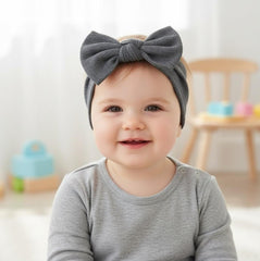 BABYGIZ headband close-up shows soft cotton fabric and breathable texture.