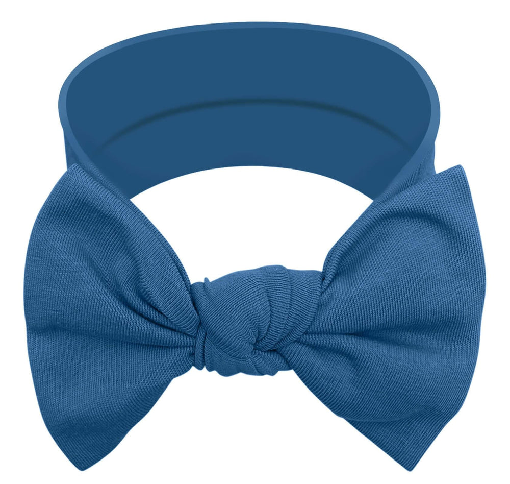 BABYGIZ Queen Blue baby headband front view with secure fit for all-day wear