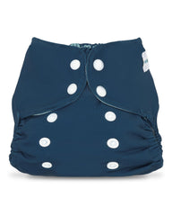 Babygoal adjustable-snaps diaper cover demonstrates growth-friendly snug fit.