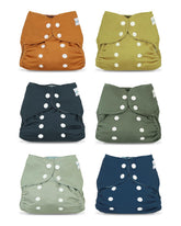 Babygoal baby cloth cover 6-pack showing adjustable snaps for newborn fits.