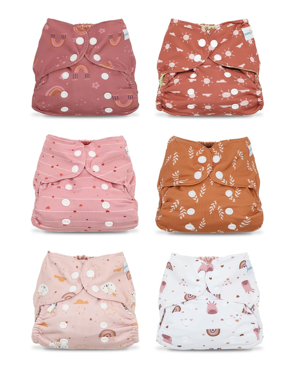 babygoal babycloth-covers-adjustable-snaps shows a secure, growing-with-baby fit.