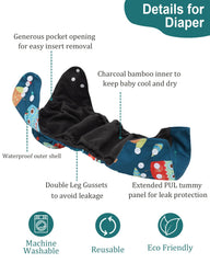 babygoal charcoal inserts six-pack closeup