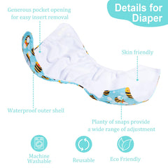 babygoal cloth diaper cover with snap closures adjustable fit for growing babies.