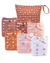 Babygoal cloth diaper covers pack front view shows six reusable covers for growing babies.