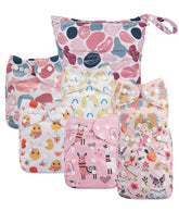 babygoal diaper cover 6pack showing adjustable sizing for growing babies and leak protection.