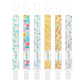 Babygoal floral pacifier clip pack shows vibrant colors for secure on-the-go soothing