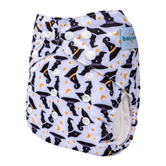 babygoal Halloween diaper outer PUL closeup highlights leak protection