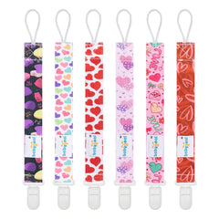 Babygoal Heart Pacifier Clip Pack six keeps pacifiers secure and organized