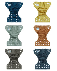 babygoal newborn diaper covers-6-pack close-up emphasizes adjustable snap closures for snug fits.