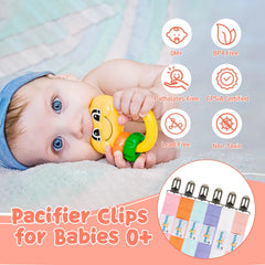 babygoal pacifier clip metal teeth closeup shows secure grip that protects clothing without snagging