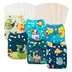 babygoal reusable cloth diapers 6-pack showing eco-friendly pack and soft fabric texture
