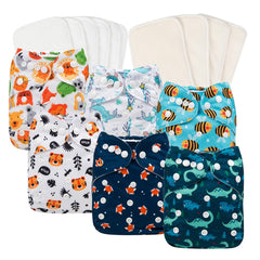 Babygoal reusable cloth diapers 6-pack shown in a tidy set for easy shopping.