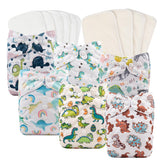 Babygoal reusable cloth diaper pack front view shows adjustable size for growing babies, promoting comfort and long-term savings.