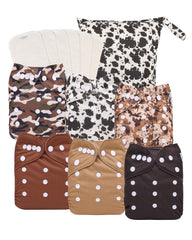 babygoal reusable diapers pack front view showing six cloth diapers for eco parenting