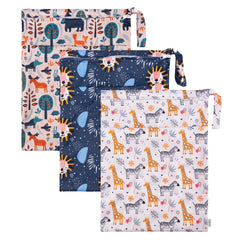 Babygoal lightweight wet bag folds flat for packing in a purse or diaper bag.