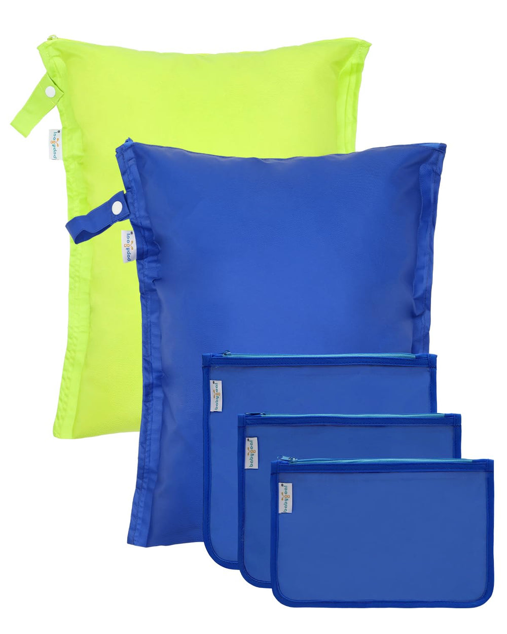babygoal wet dry bags 16x13 open show waterproof interior for damp items and mess containment.