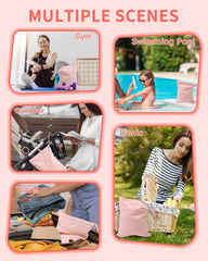 babygoal wet dry bags hanging on stroller with snap handle for easy access