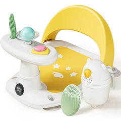 Babygreat bath seat yellow front view with rounded edges and comfortable seating.