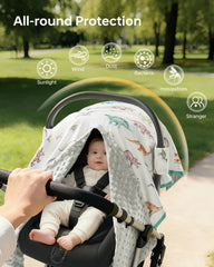 Babygreat car seat cover peekaboo opening provides quick checks without drafts.