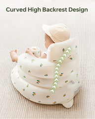 Babygreat inflatable baby seat low center of gravity prevents tipping during learning.