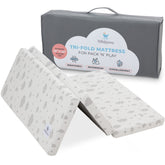 Babylicious pack-and-play topper folded with carry bag for easy travel and packing.