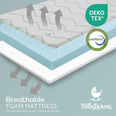 Babylicious portable lightweight mattress pad with carry buckle for travel