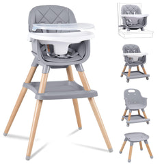 Babyliebe 8-in-1 convertible high chair front view shows growing versatility for babies.