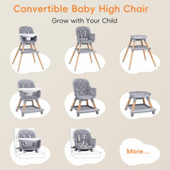 Babyliebe booster-seat mode on a dining chair enables flexible feeding anywhere.