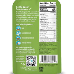 Babylife Organics Stage 2 pouch closeup shows apple, carrot, spinach, kale for baby nourishment
