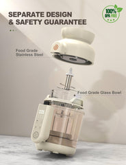 BABYNUTRI Precision blades with pulse control produce smooth baby textures.