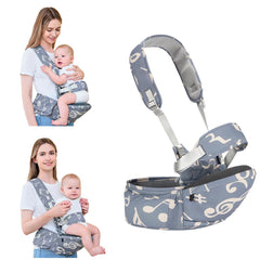 BabyPark baby hip seat carrier front view shows ergonomic support for parents.