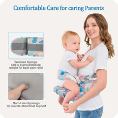 Babypark Baby Hip Seat Carrier safety-belt emphasizes secure anti-fall design.