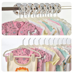 Babyrish hangers with clips securely hold baby outfits for daily use.