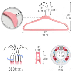 Babyrish velvet baby hangers pink notches prevent slips