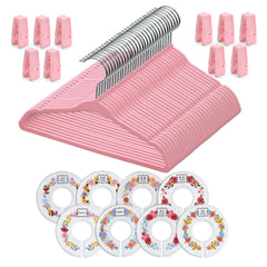 Babyrish velvet baby hangers pink ultra-thin 11 inch profile