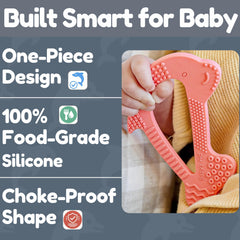 Baby's Aid dolphin-teether textures grooved body for varied tactile exploration