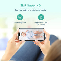 Babysense FullPeek detects motion and sound for real-time alerts on your device.