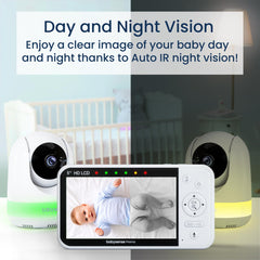 Babysense Prisma split-screen view demonstrates dual-angle monitoring in one glance