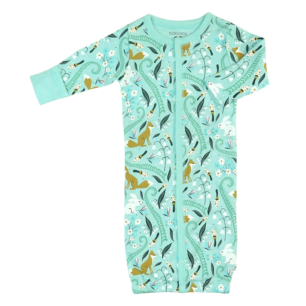 Babysoy fox print long sleeve gown sleep sack for cozy nights