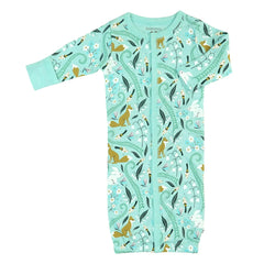 Babysoy fox print long sleeve gown sleep sack for cozy nights
