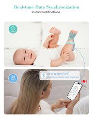 Babytone sock monitor sleep patterns image highlights deep and light sleep stages for parents.