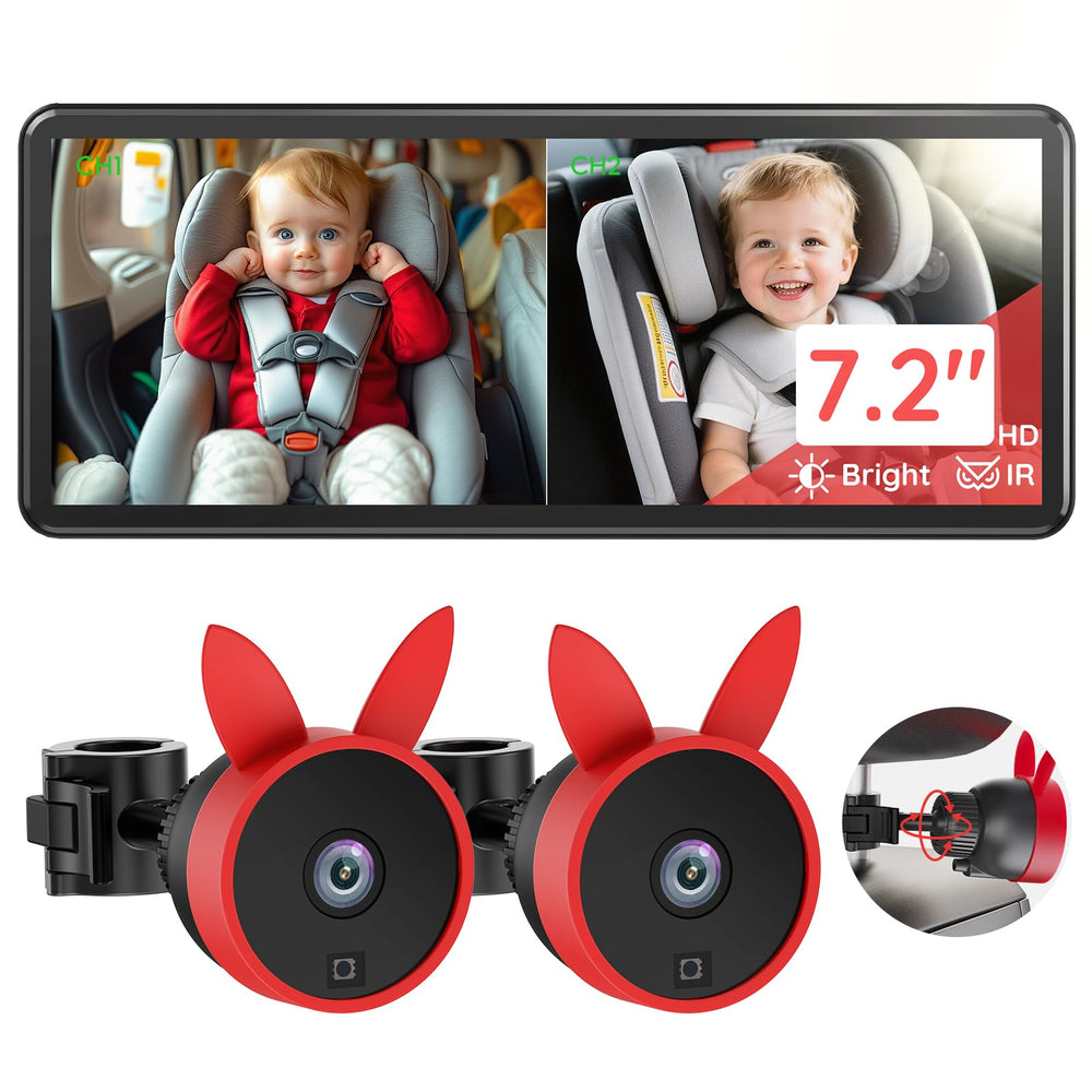 Babyvue BV3 PRO dual-camera main display provides real-time two-child monitoring.