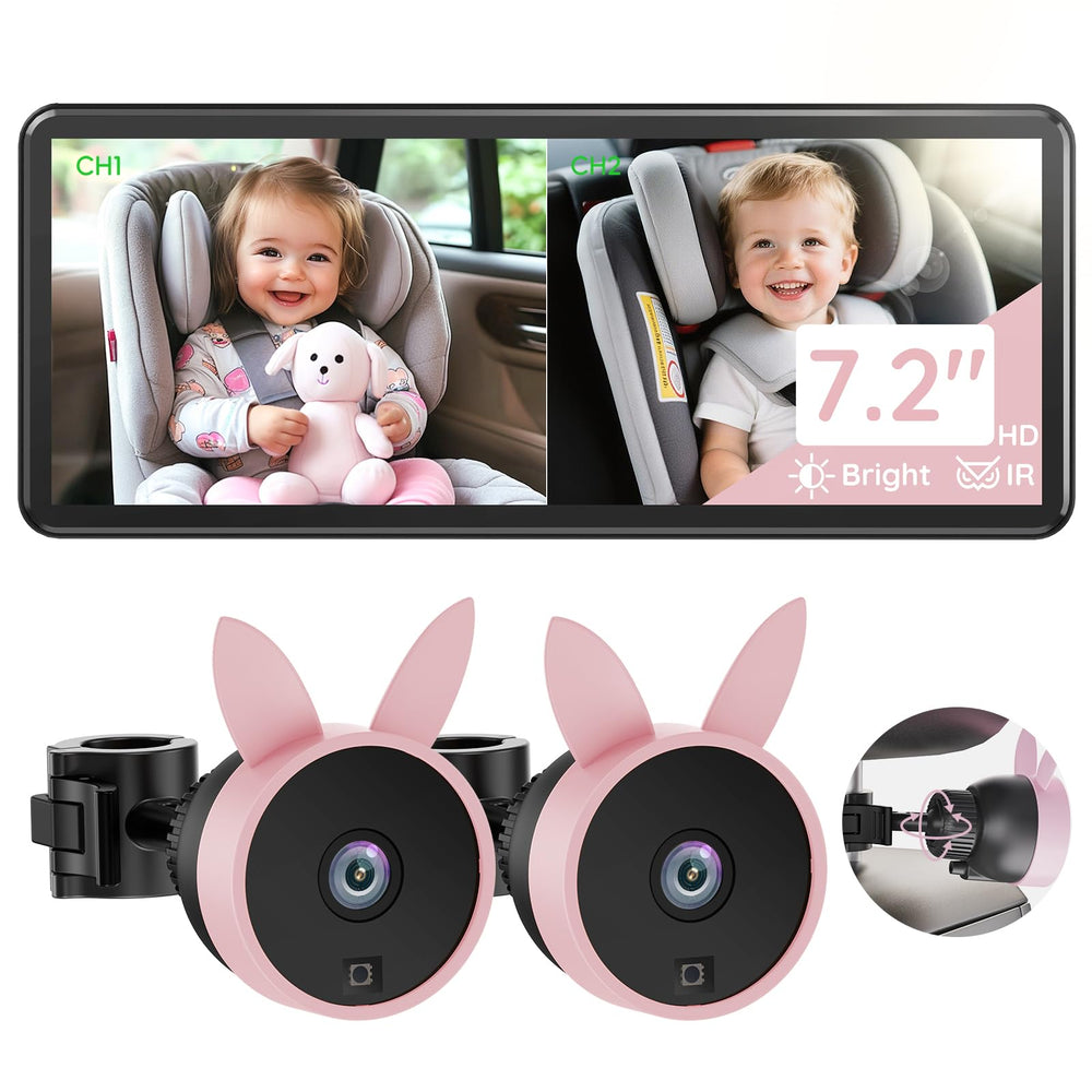 Babyvue BV3PRO dual-camera split-screen view for two kids.