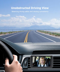 Babyvue universal air vent clip keeps driver view clear and safe.