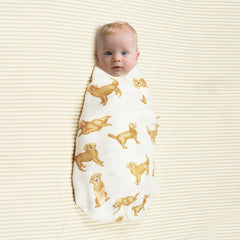 BabyWhale swaddle fabric texture close-up, breathable bamboo-cotton blend helps delicate skin