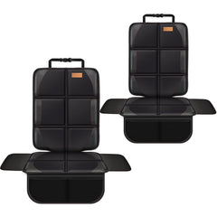 Bacgnyer car seat protector front view with thick padding protecting leather seats.