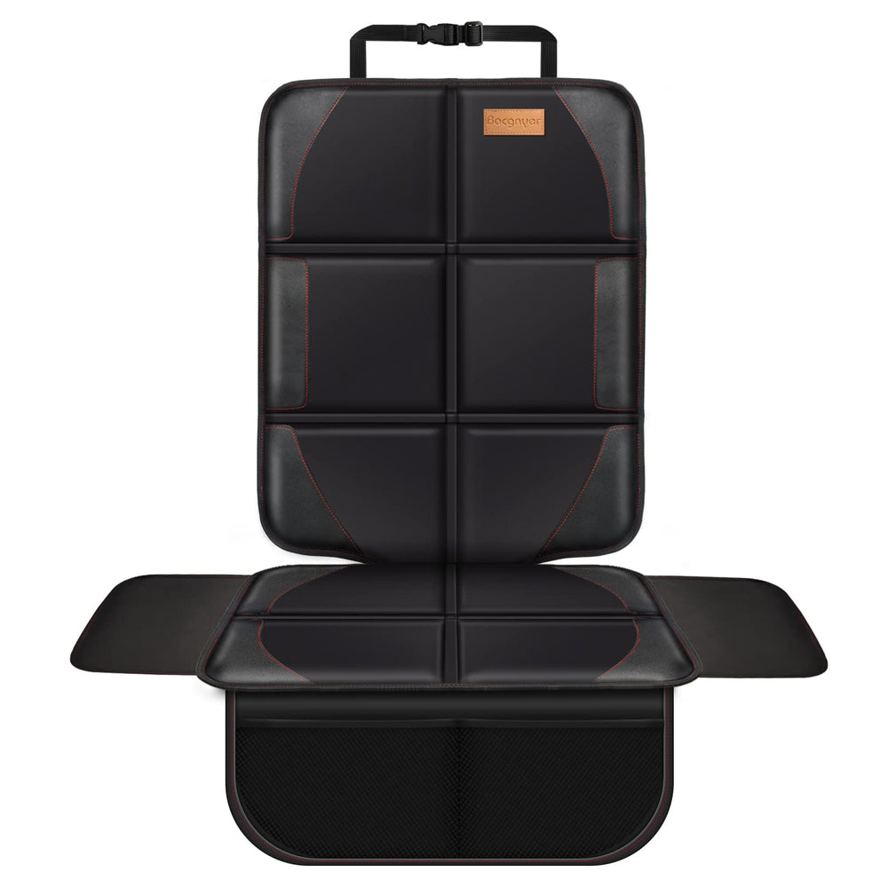 Bacgnyer car seat protector front view with thick padding for leather protection.